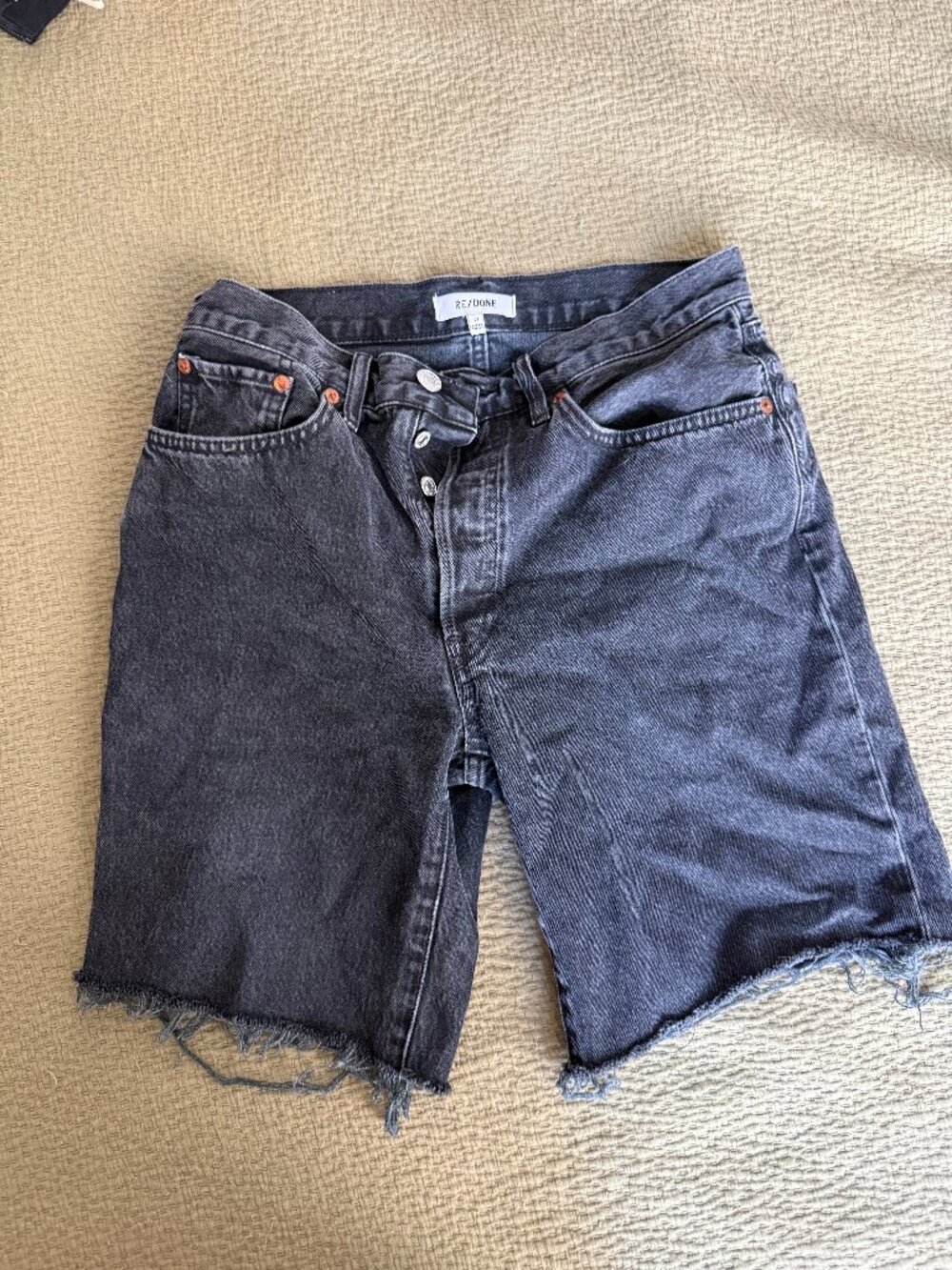 Re/done 90s Distressed Jean Shorts
